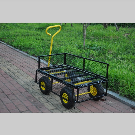 Garden Cart Steel Garden Cart With Swivel Handle Practical Heavy Duty Garden Cart Inkedjoy