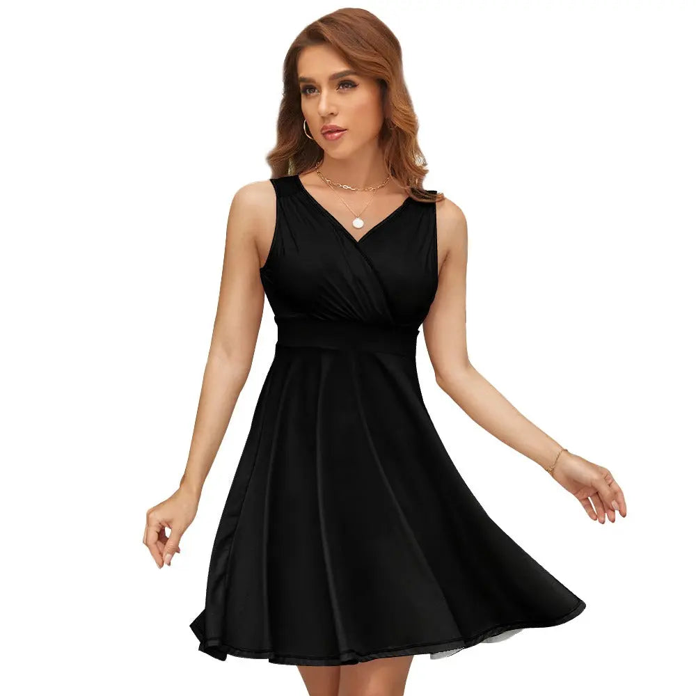 Ladies Sleeveless Black Dress Inkedjoy