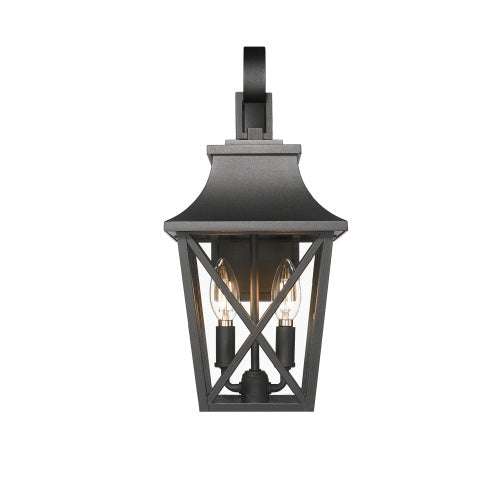 Black Outdoor Wall Light 2 Lights, Large Outdoor Modern Wall Light Fixtures Inkedjoy