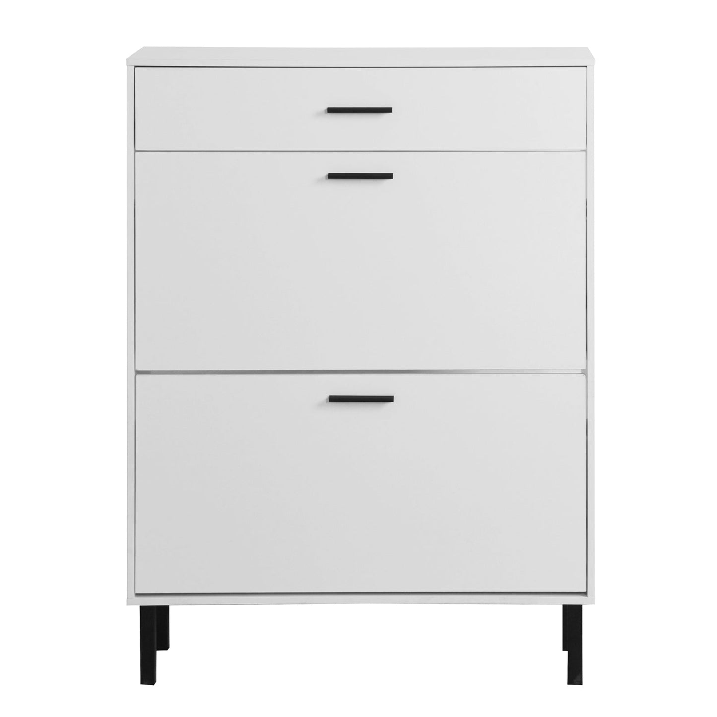 Modern Shoe Cabinet With Drawers & Metal Legs Inkedjoy