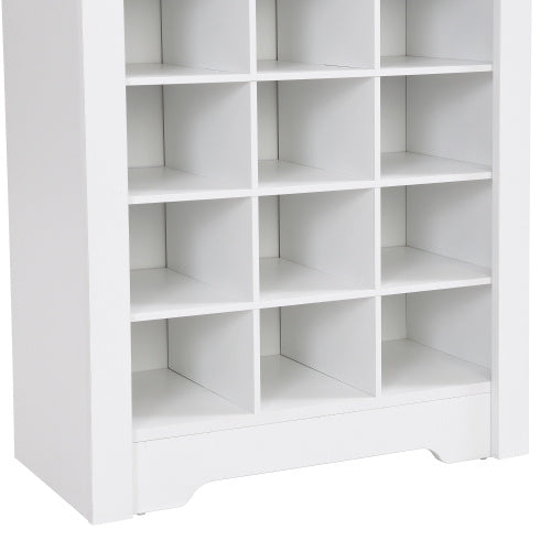 Stylish Design 30 Shoe Cabinet Console, Modern White Inkedjoy