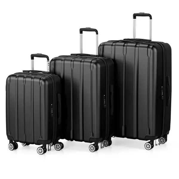 Three In One Set With Vertical Stripe Pattern ABS PC Luggage, 20in, 24in, 28in ABS Inkedjoy