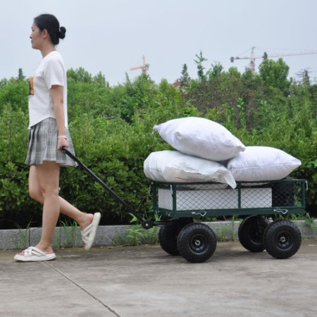 Wagon Garden Cart 660 Lbs Steel Garden Cart With Rotating Handle And Removable Sides Inkedjoy