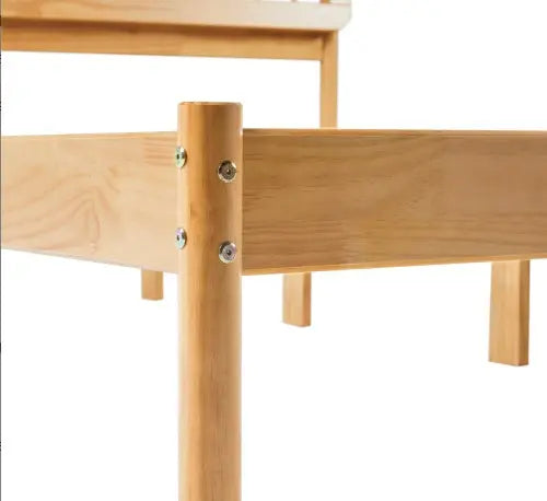 Mid-Century Modern Solid Wood Queen Spindle Bed Natural Pine My Store