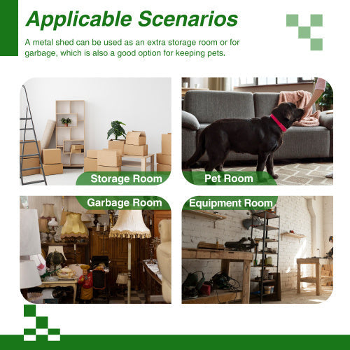 10X8 FT Outdoor Storage Shed- Grey Inkedjoy