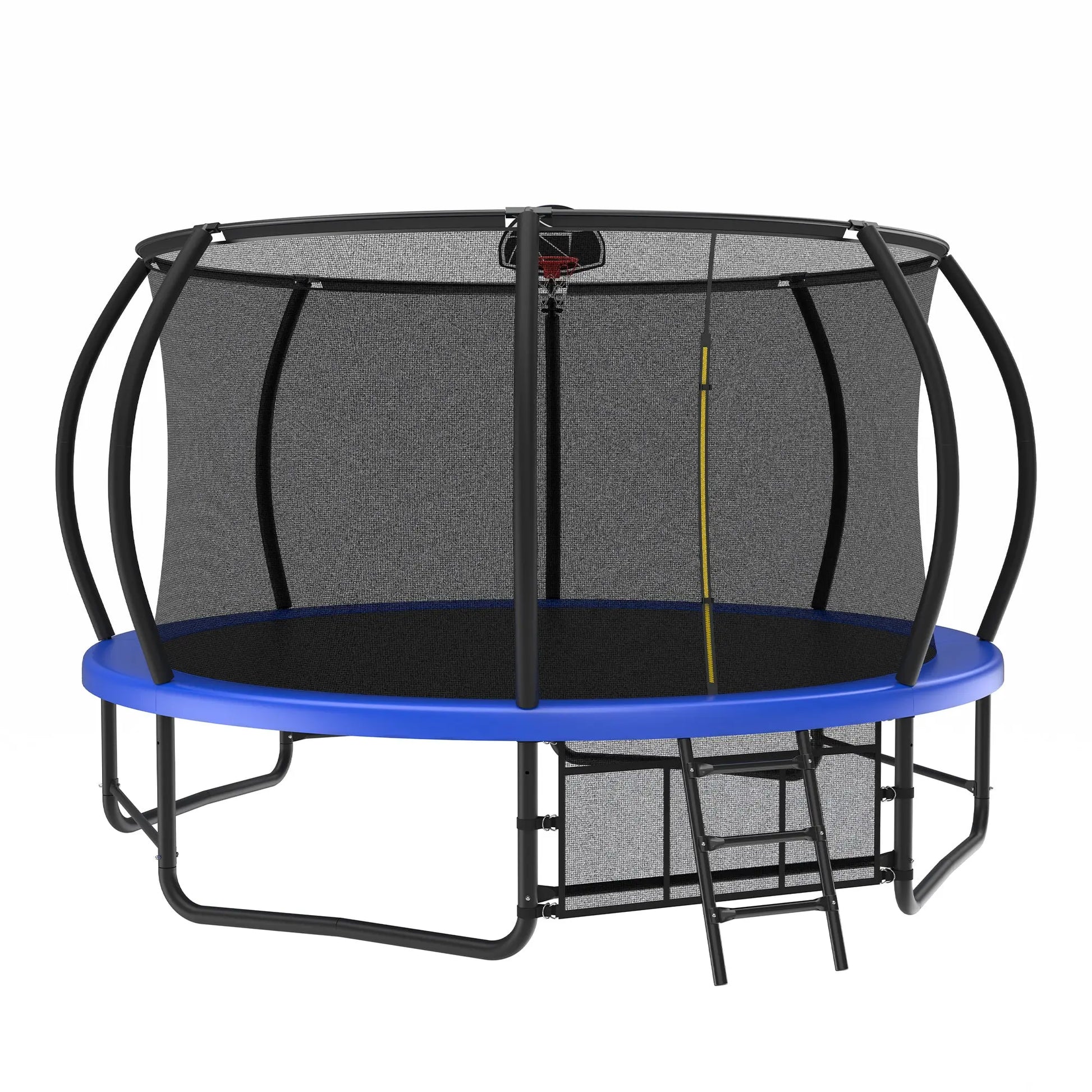 14 Foot Fenced Trampoline With Ladder And Rust Proof Coating Inkedjoy