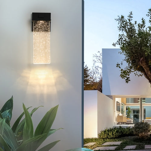 Outdoor Waterproof Transparent LED Crystal Wall Light Supports Many Types Of Bulb-2 Packs Inkedjoy