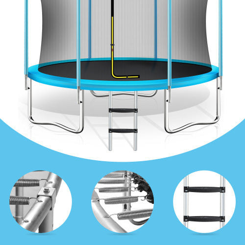 8FT Trampoline For Kids With Safety Enclosure Net, Basketball Hoop And Ladder My Store