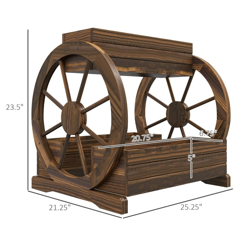Wooden Wagon Planter Box, 3-Tier Raised Garden Bed, For Vegetables Flowers Herbs My Store