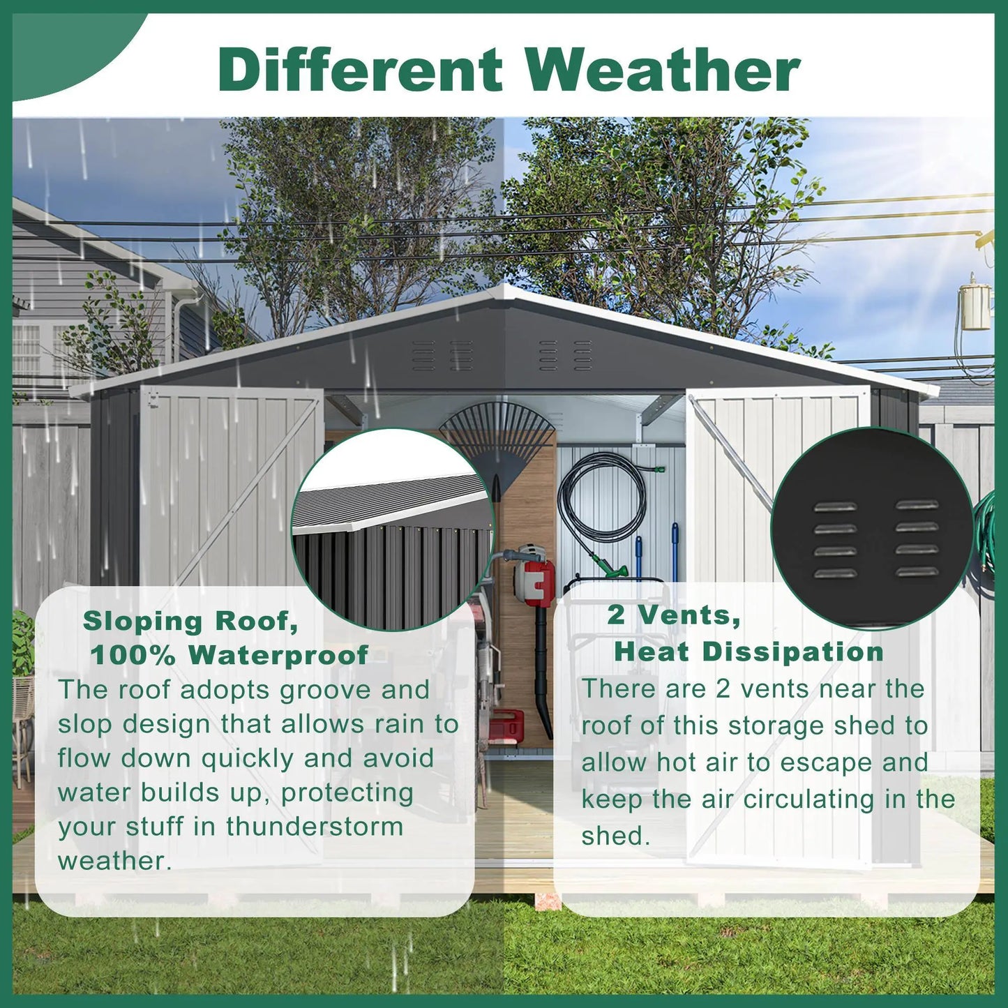 Outdoor Storage Shed 10x12 FT- Black My Store