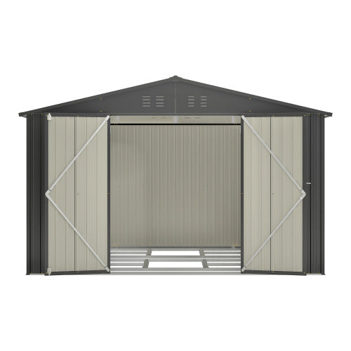 10X8 FT Outdoor Storage Shed- Black Inkedjoy