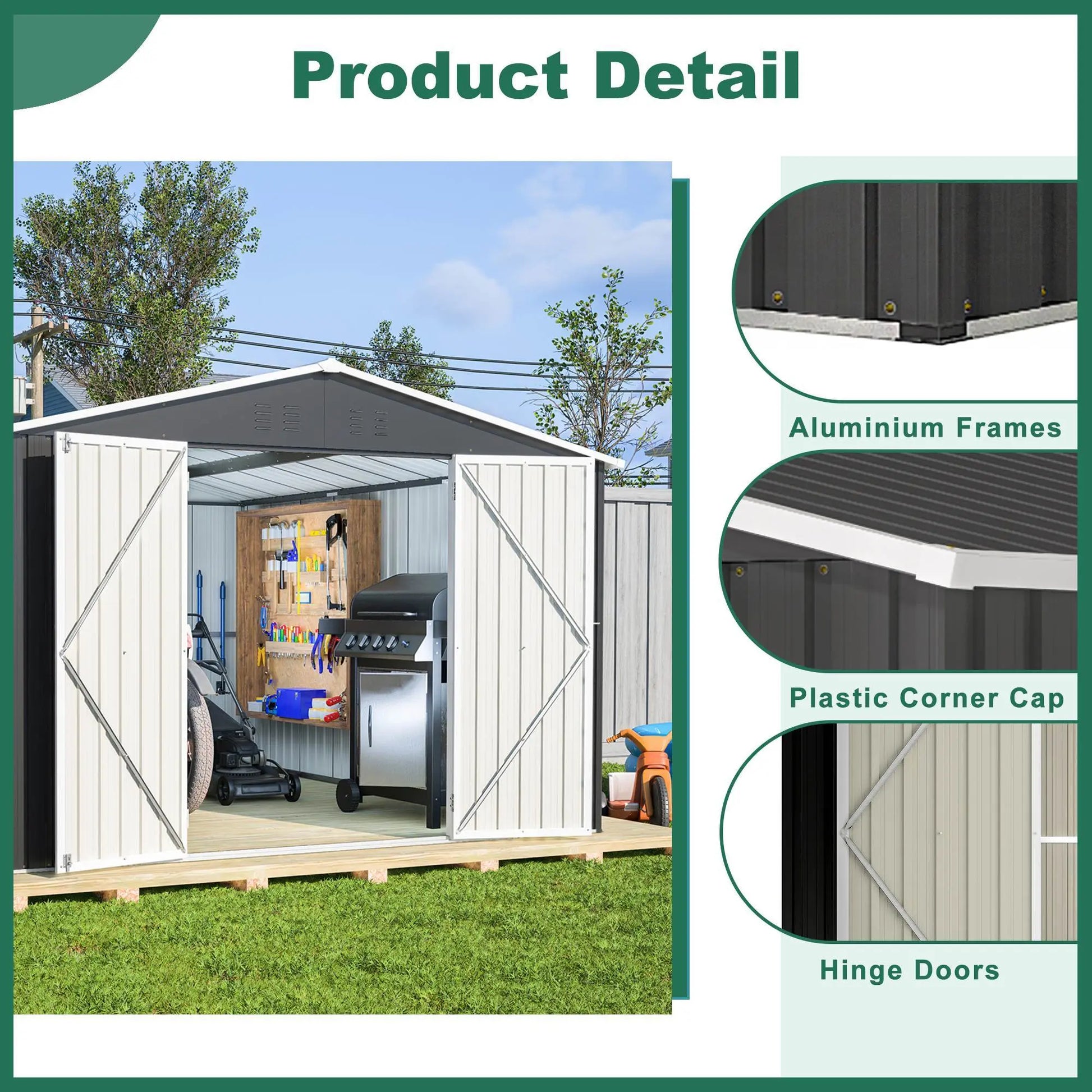 Outdoor Storage Shed 10x12 FT- Black My Store