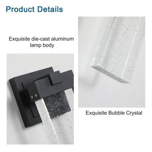 Outdoor Waterproof Transparent LED Crystal Wall Light Supports Many Types Of Bulb-2 Packs Inkedjoy