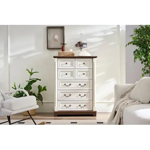 7 Drawer Dresser Chest For Bedroom With Wooden Base My Store