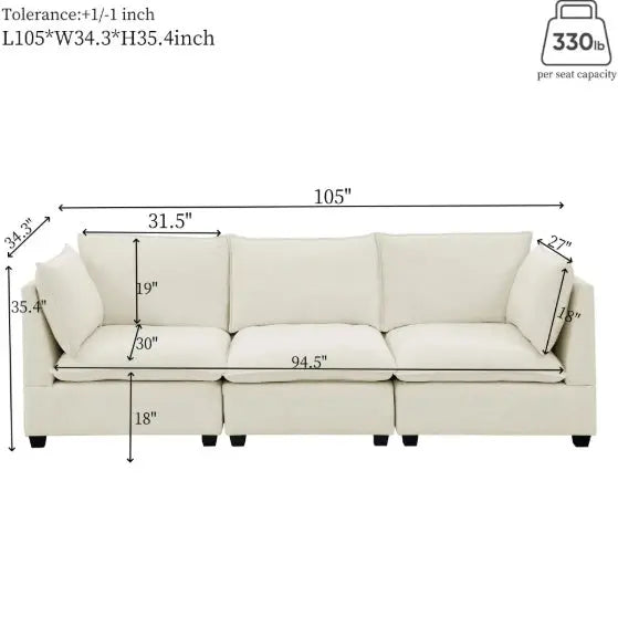 2-Piece Chenille Fabric Upholstered Living Room Furniture Set My Store