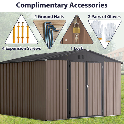 10' X 10' Metal Storage Shed Inkedjoy
