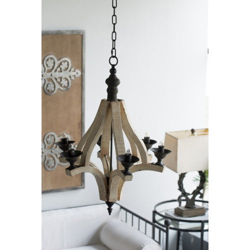 6 - Light Wood Chandelier With Adjustable Chain For Kitchen, Dining Hall Entrance My Store