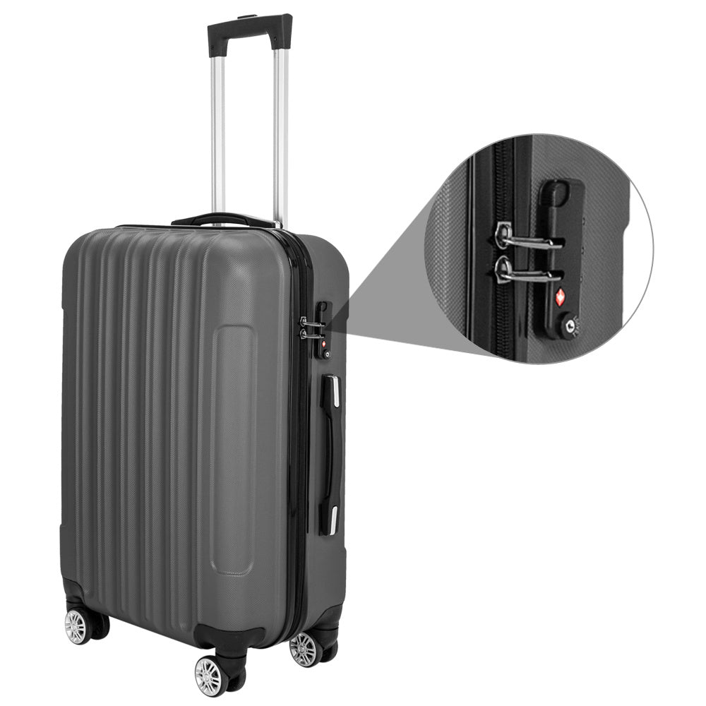 3-in-1 Swivel Wheel With Handle Trolley Case - Dark Gray Inkedjoy