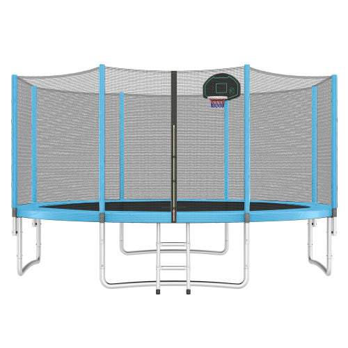 14FT Trampoline For Kids With Safety Enclosure Net, Basketball Hoop And Ladder My Store