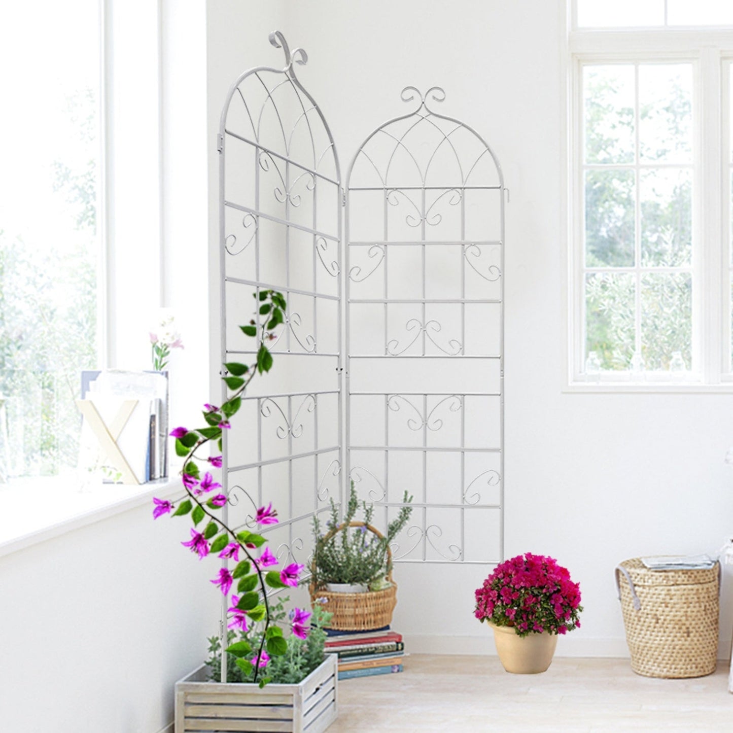 4 Pack Metal Garden Trellis 7 X19.7 Rustproof For Climbing Plants Support Inkedjoy
