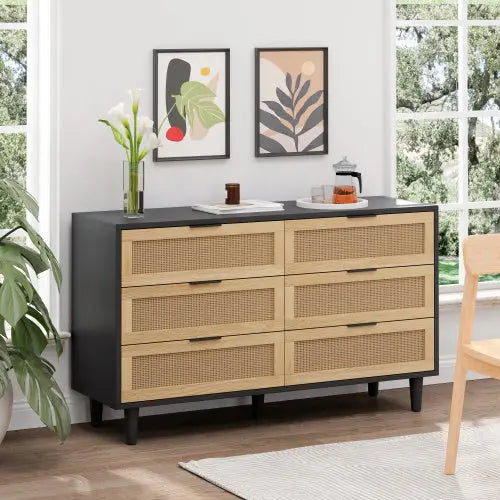 Rattan 6 Drawer Dresser My Store