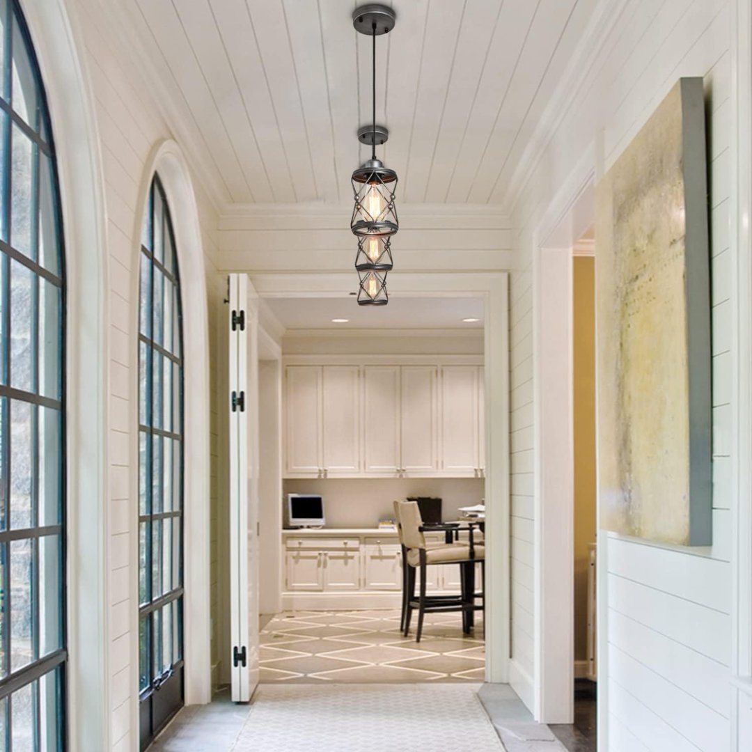 Pendant Light, Farmhouse Lamp With Silver Grey Adjustable My Store