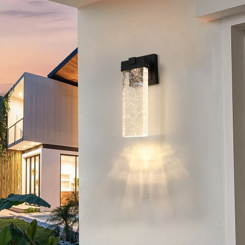 Outdoor Waterproof Transparent LED Crystal Wall Light Supports Many Types Of Bulb-2 Packs Inkedjoy