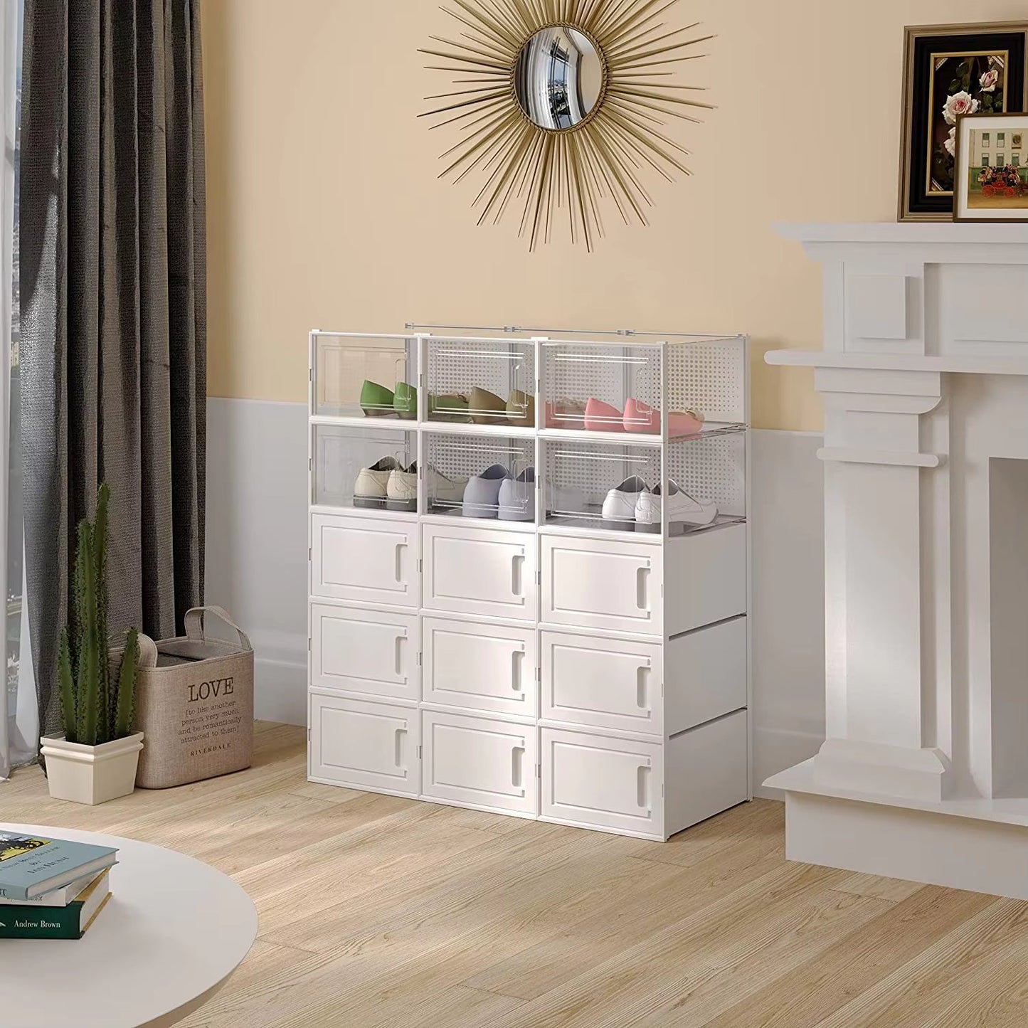 15 Pack Foldable Shoe Box Storage Containers Inkedjoy