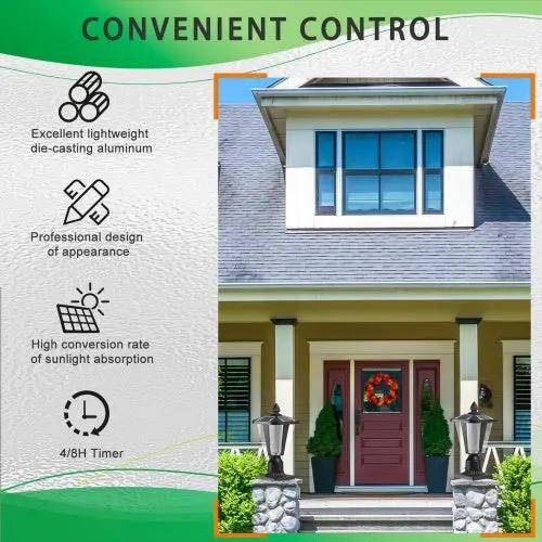 Solar Pillar Headlights With Dimmable LEDs 1-pack My Store