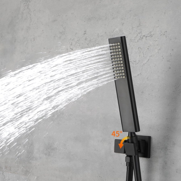 Matte Black 12 Inch Rain Shower Head And Handheld Inkedjoy