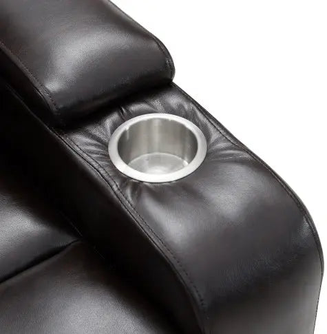 Power Motion Recliner With USB Charging Port And Hidden Arm Storage 2 Convenient Cup Holders Design And 360 Swivel Tray Table,Brown My Store