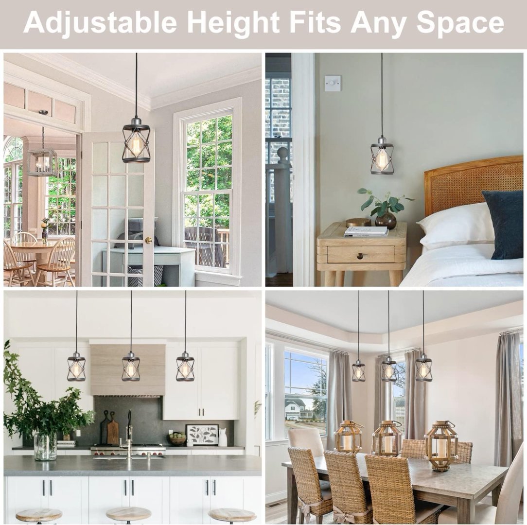 Pendant Light, Farmhouse Lamp With Silver Grey Adjustable My Store