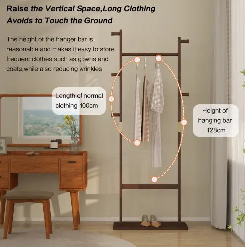 Coat Rack Solid Wood Clothes Hanger My Store