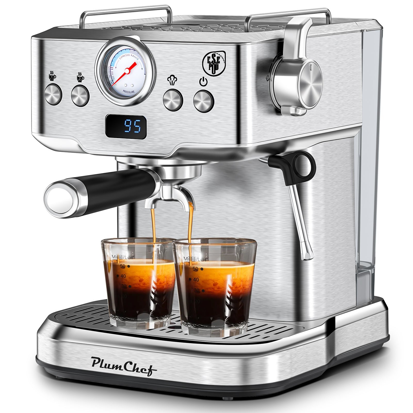 20 Bar Professional Espresso Machine With Milk Frother, Single & Double Shot My Store