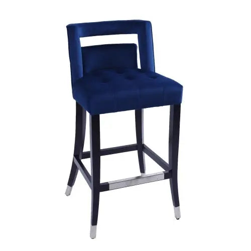 Suede Velvet Barstool With Nailheads Dining Room Chair2 Pcs Set - 30 Inch Seater Height My Store