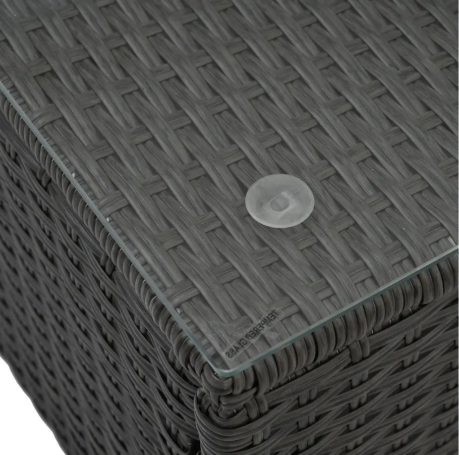 Patio Furniture, Outdoor Furniture, Seasonal PE Wicker Furniture, 7 Set Wicker Furniture With Tempered Glass Coffee Table My Store