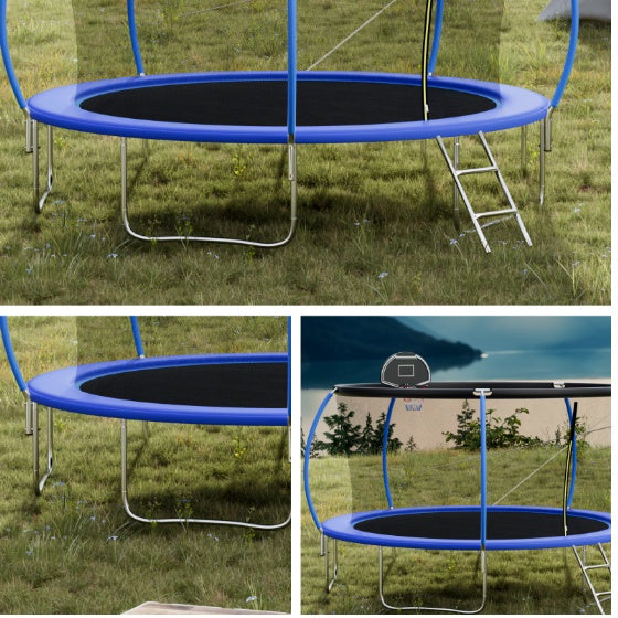 14 FT TRAMPOLINE PUMPKING STYLE WITH BASKETBALL HOOP My Store