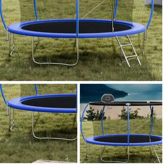 14 FT TRAMPOLINE PUMPKING STYLE WITH BASKETBALL HOOP My Store