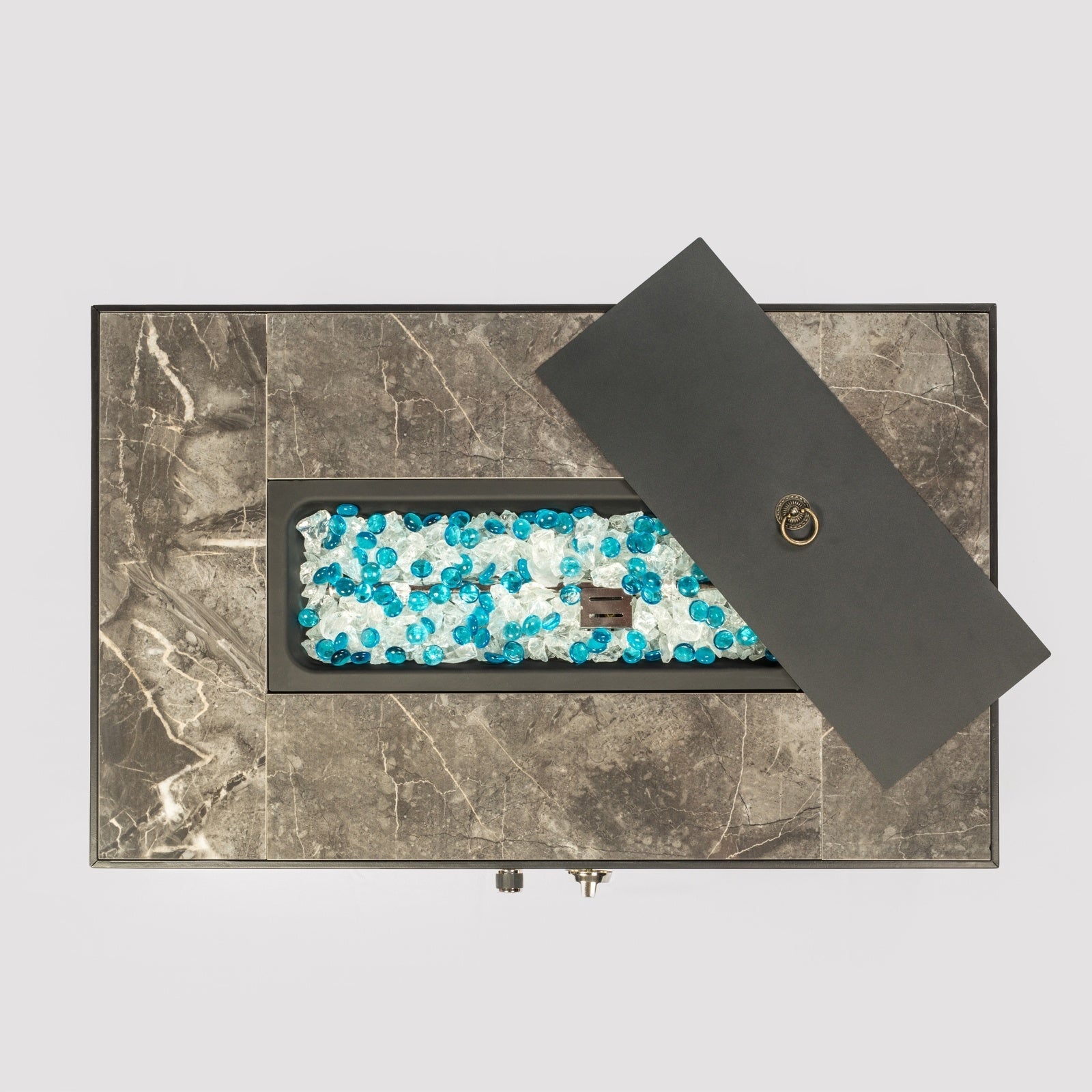 Outdoor Fire Table Propane Pit Rattan With Tile Tabletop Inkedjoy