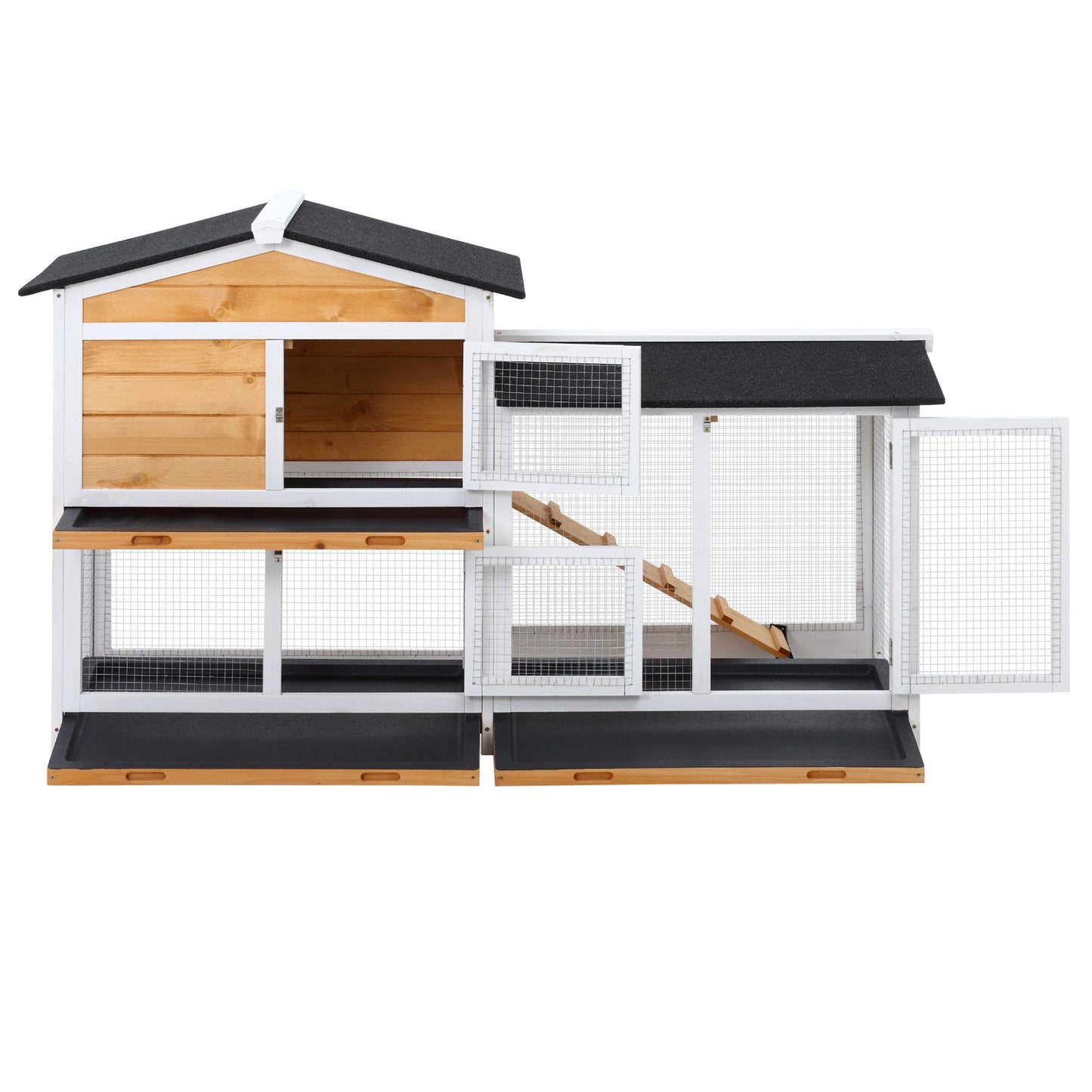 2 Storey Rabbit Hut Wooden Bunny Hut Small Animal House With Ramp My Store