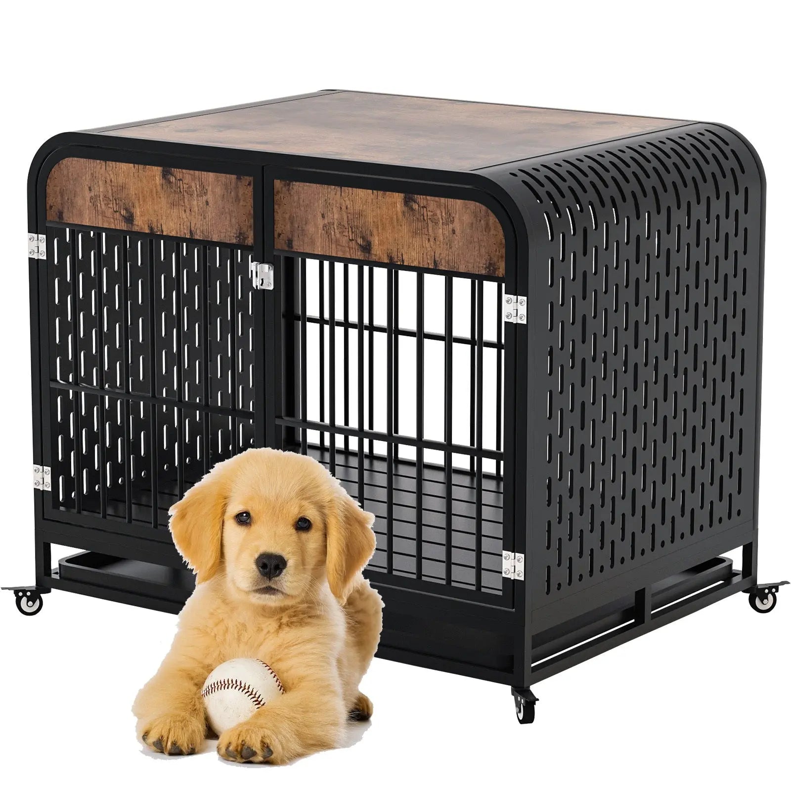 Heavy Duty Dog Crate Furniture Wooden Table 33inch Brown My Store