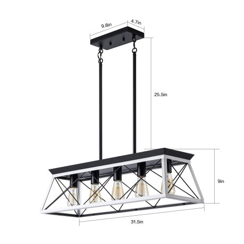 5 Lamps Farmhouse Chandelier Inkedjoy