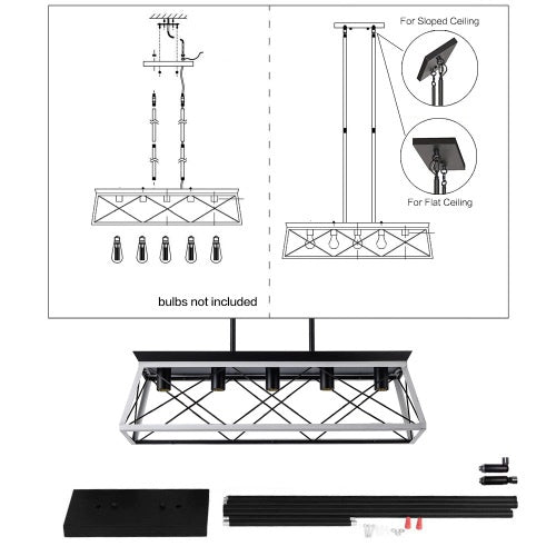 5 Lamps Farmhouse Chandelier Inkedjoy