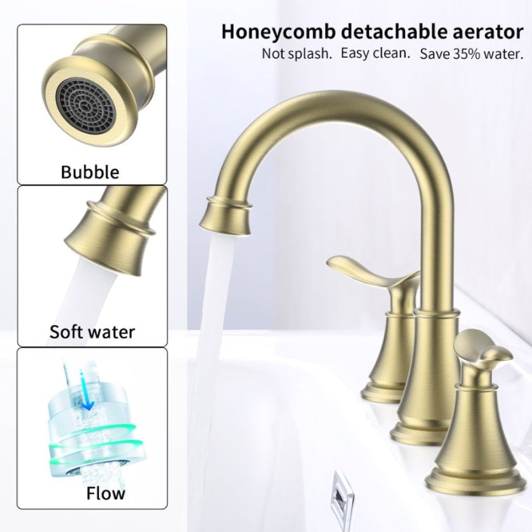 2-Handle 8 Inch Faucet -Gold My Store