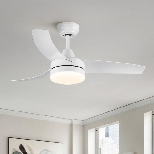 42 Inch Indoor White Ceiling Fan With LED Light My Store