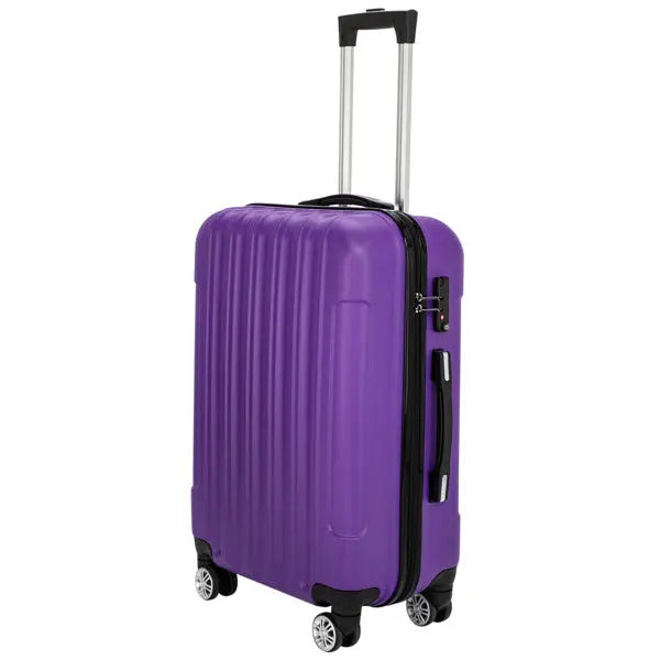 Vertical 3-in-1 Spinner Wheel With Handle Trolley Case - Purple Inkedjoy