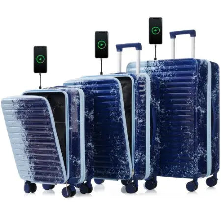 Luggage 3Piece Sets, 20  24 With Front Pocket My Store