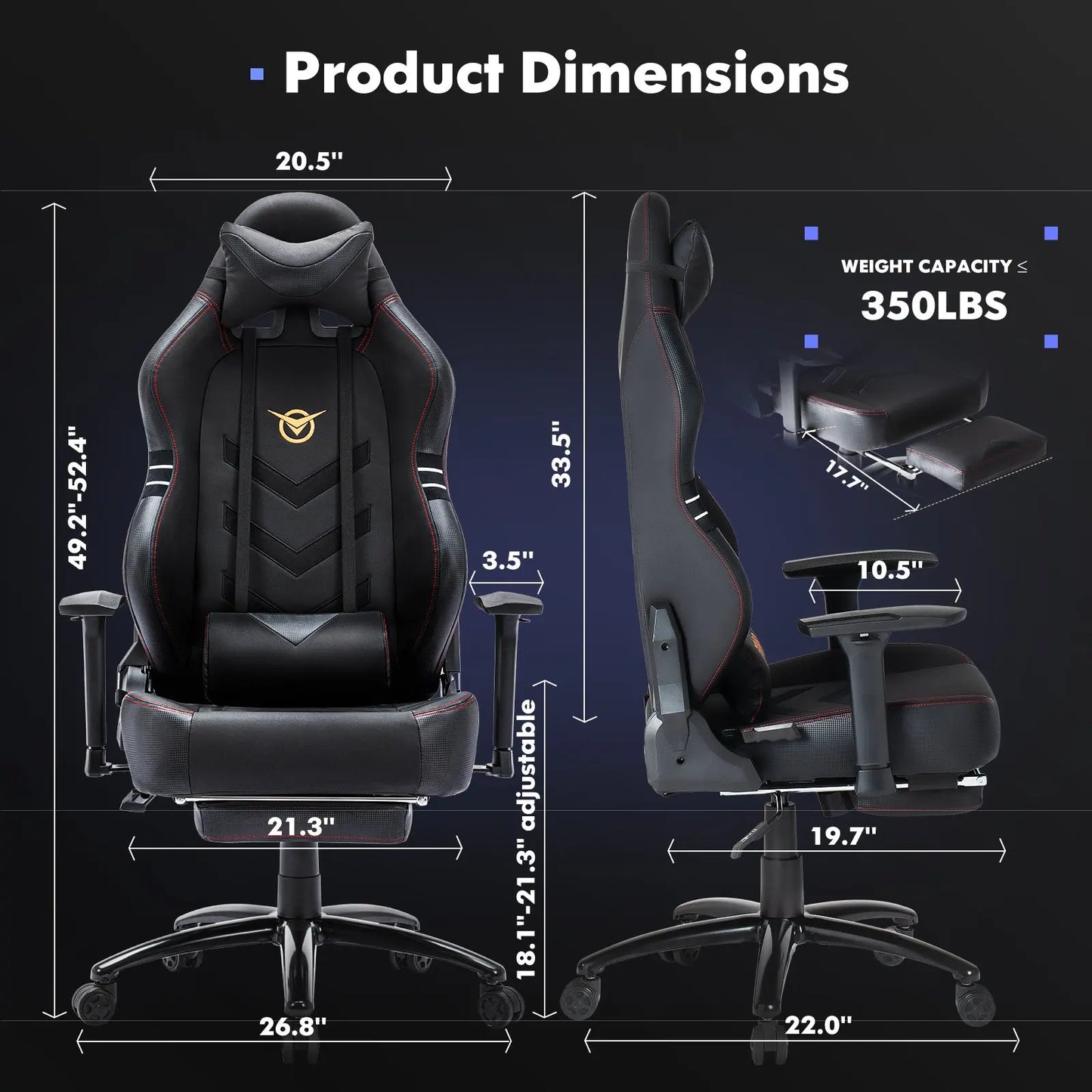 Tall Gaming Chair 350lbs Racing Computer Gaming Chair My Store