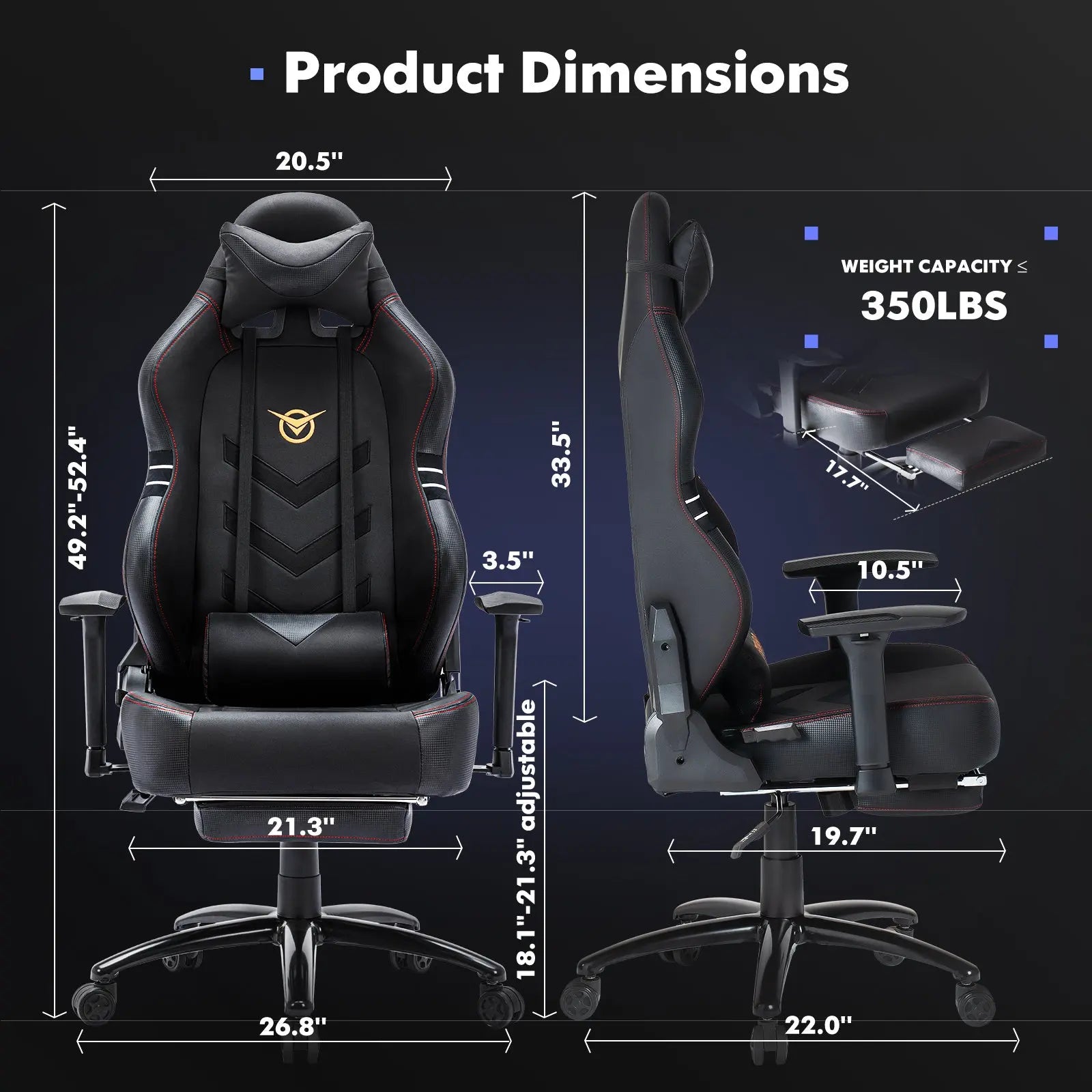 Tall Gaming Chair 350lbs Racing Computer Gaming Chair My Store