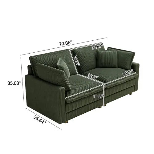 Deep Seat, 4 Pillow, Modern Sofa My Store